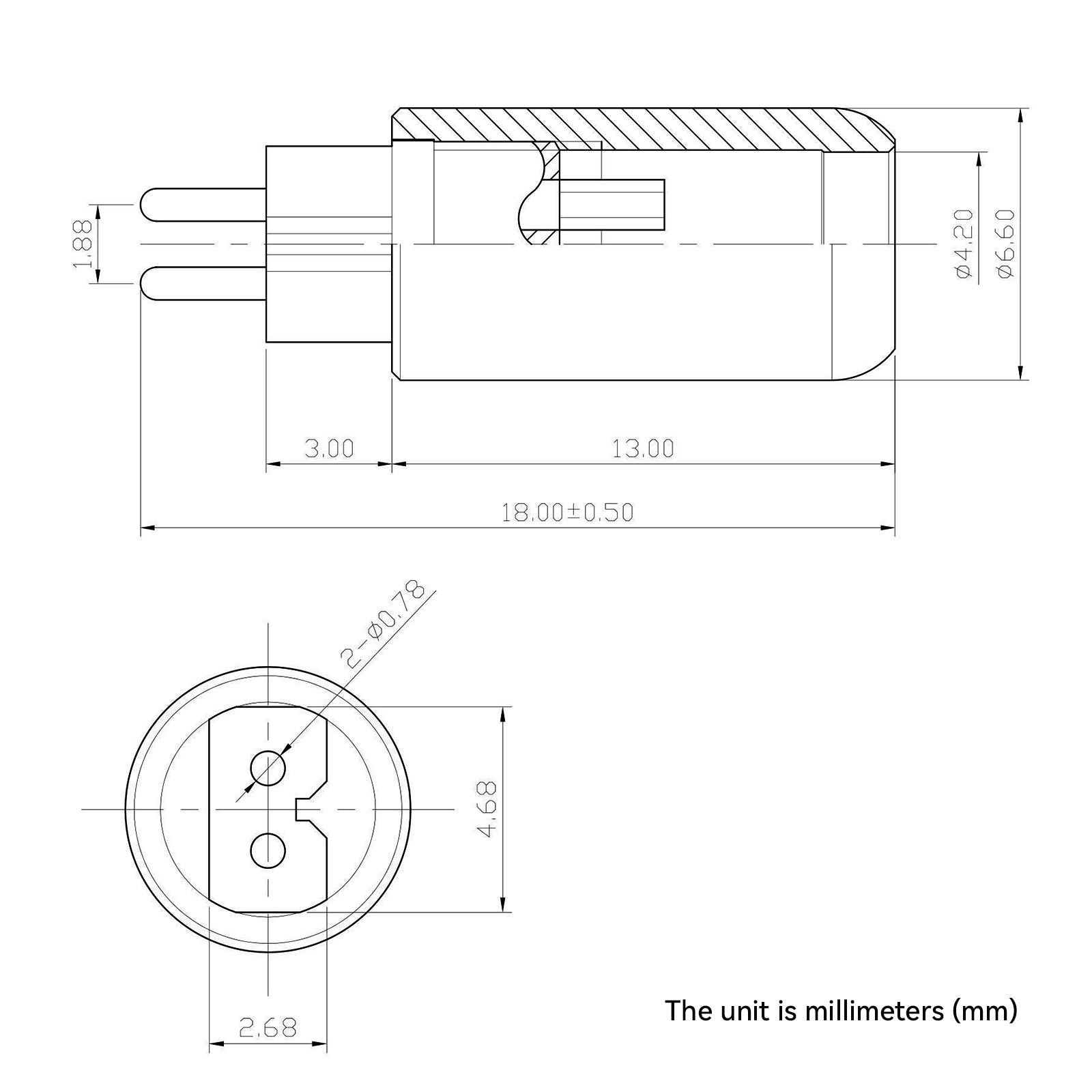 NICEHCK Unplated OFC 2Pin Connector for Headphones, High-Quality Coppe