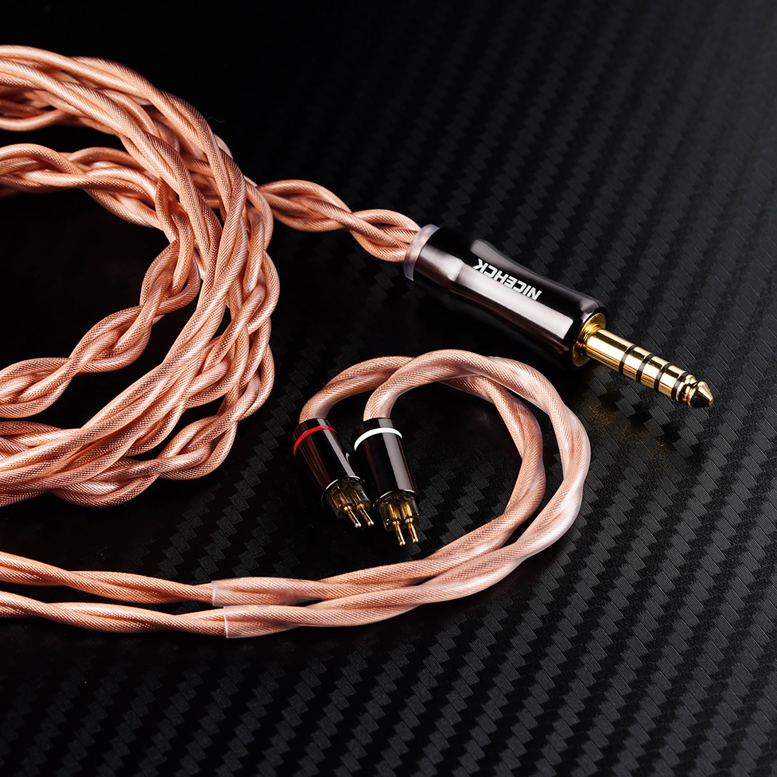 NICEHCK Fall 18.6AWG IEMケーブル 金メッキ2Pin OFC HiFiイヤホン
