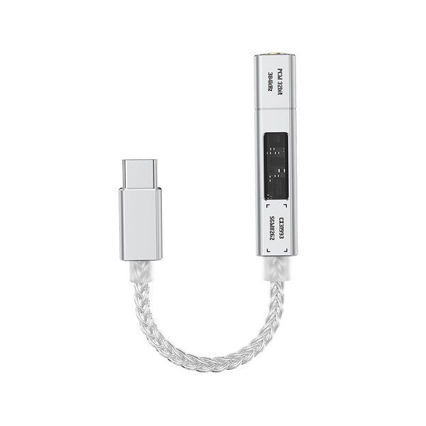 NICEHCK NK1 Ultra Upgraded USB-C to 3.5mm Adapter, Type C to Aux DAC Dongle with 8 Strands Silver-Plated OCC Copper