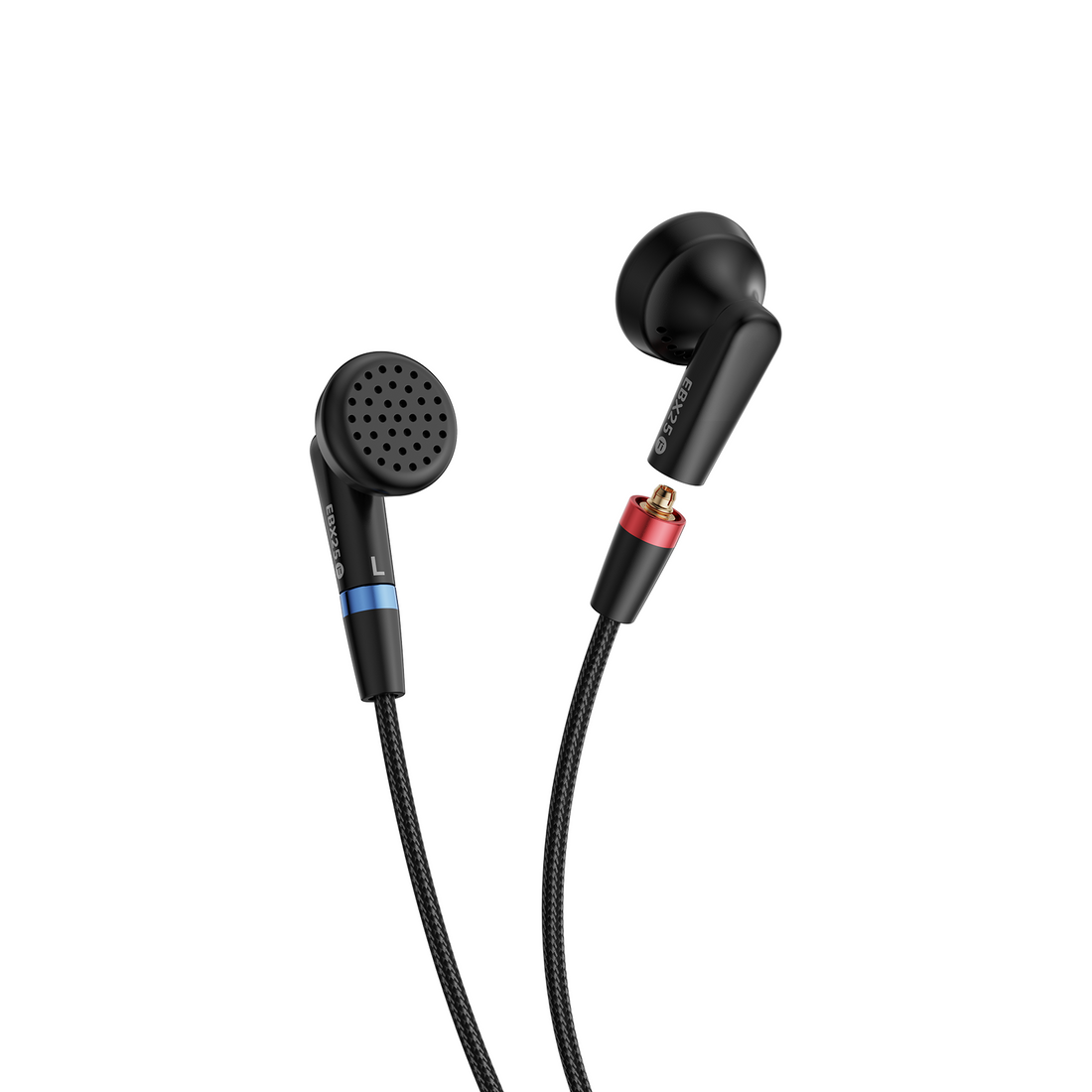 NICEHCK EBX25Ti 이어버드 HiFi IEM 유선 헤드셋 3.5mm/4.4mm 잭 와이어 이어폰 마이크 없음, 인이어 헤드폰, 분리형 케이블, 게이밍 및 음악 플레이어용 (마이크 없음, 블랙)