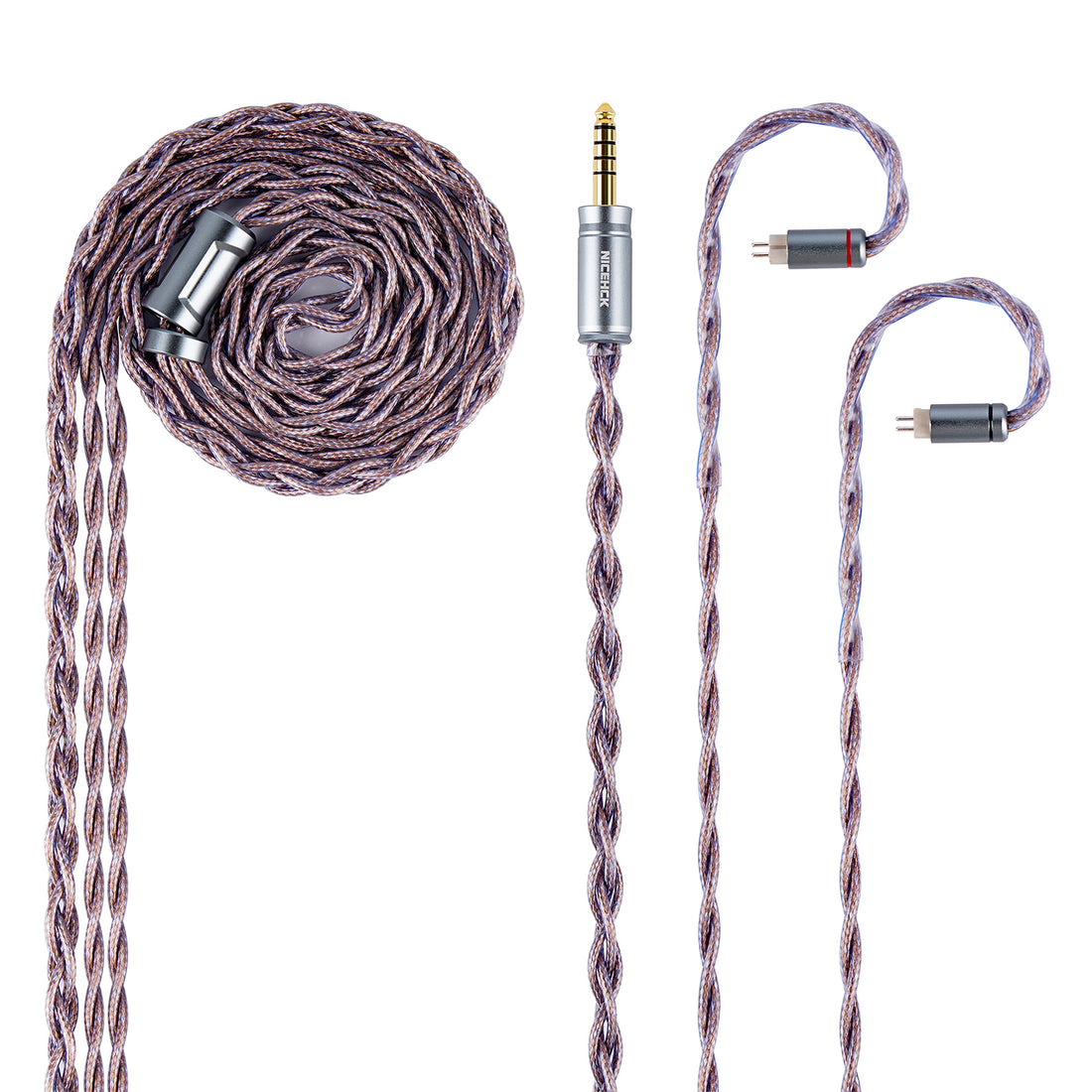 NICEHCK Acecomet 17.5AWG 8N IEM Cables with Silver Plated OFC 2Pin Connector Gold Plated OFC Plug