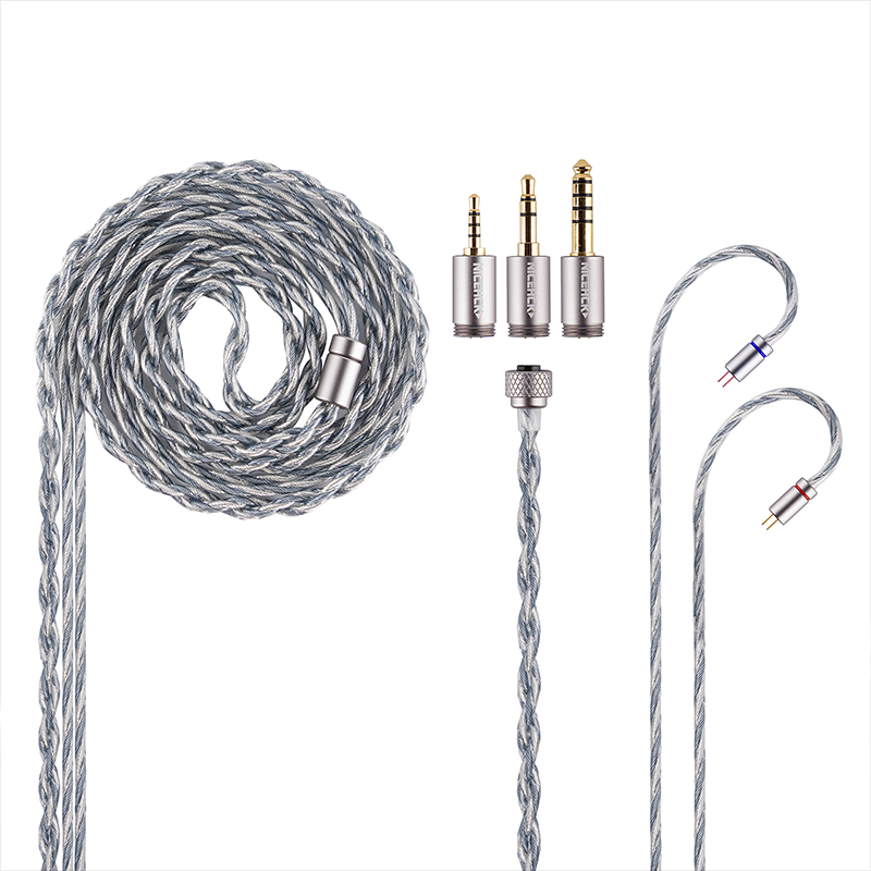 NICEHCK BlueLuna Flat 2pin Silver Plated OFC Cable with 3-in-1 Detacha