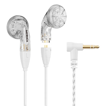 NiceHCK YDX HiFi 유선 이어버드: 14.8mm 다이나믹 드라이버 인이어 이어폰 모니터, 0.78 2핀 분리형 케이블, 음악 및 게임 플랫 이어버드