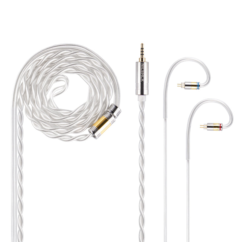 NICEHCK SnowCat 6N 単結晶銅 + 6N 銀メッキ単結晶銅ケーブル イヤホン