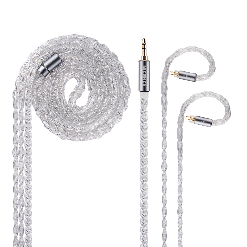 NiceHCK IcyMoon HiFi  IEM 이어폰 케이블 16코어 OCC+은도금 OFC MMCX/2핀/QDC DB2 CHUII Carat Rhapsody PR3용