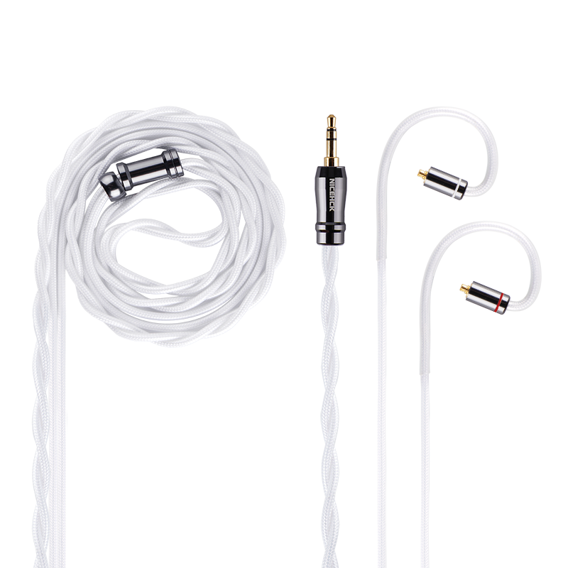 NICEHCK SnowWings Premium IEM Cable – Gold-Plated Conductors, Dual-Layer Coating, White Connector Option
