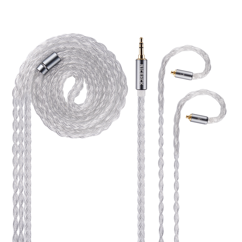 NICEHCK IcyMoon HiFi IEMイヤホンケーブル 16芯 OCC+銀メッキOFC MMCX