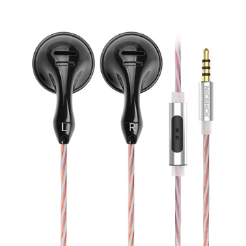 NICEHCK B70  HiFi 유선 이어버드 이어폰, 14.8mm 다이나믹 드라이버, 유선 헤드셋 카본 도금 다이어프램, 은도금 선과 고순도 구리선이 혼합된 케이블이 있는 1DD, 마이크가 있는 핸즈프리