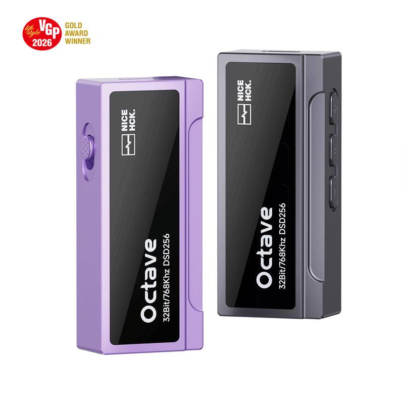 NICEHCK Octave ES9039Q2M Flagship Portable DAC & Headphone Amplifier | Dual SGM8262 Op-Amps, 550mW@32Ω Power, 3.5mm & 4.4mm Outputs, APP EQ Tuning