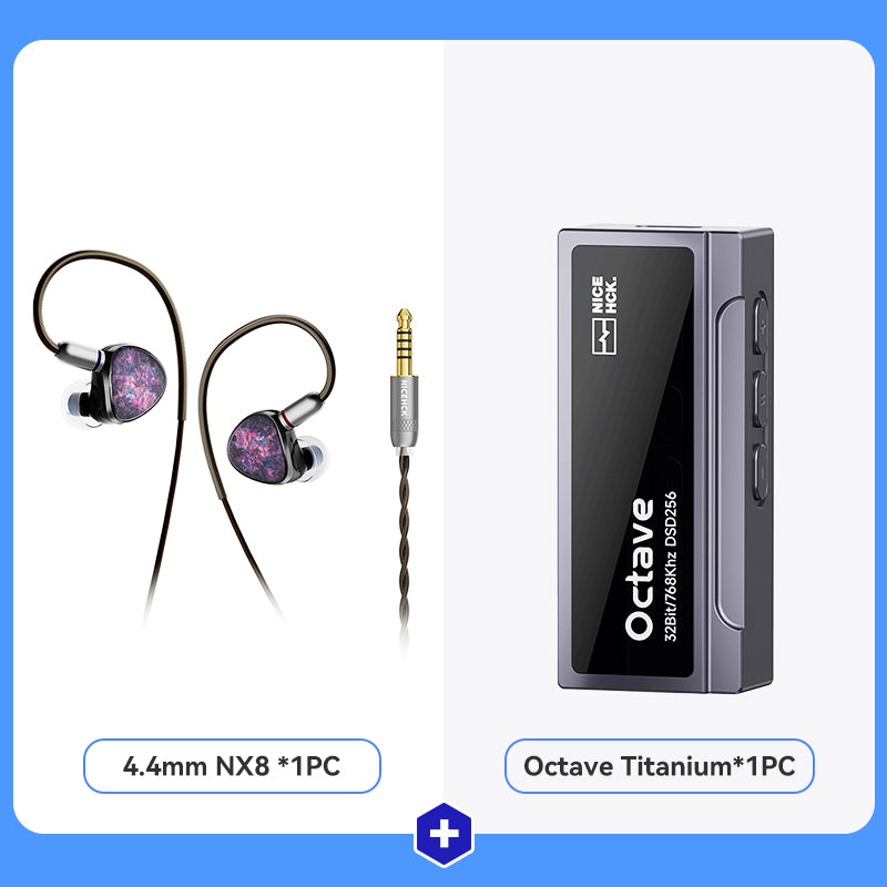 NICEHCK NX8 Hybrid 8-Driver In-Ear Monitors + Octave ES9039Q2M Portabl