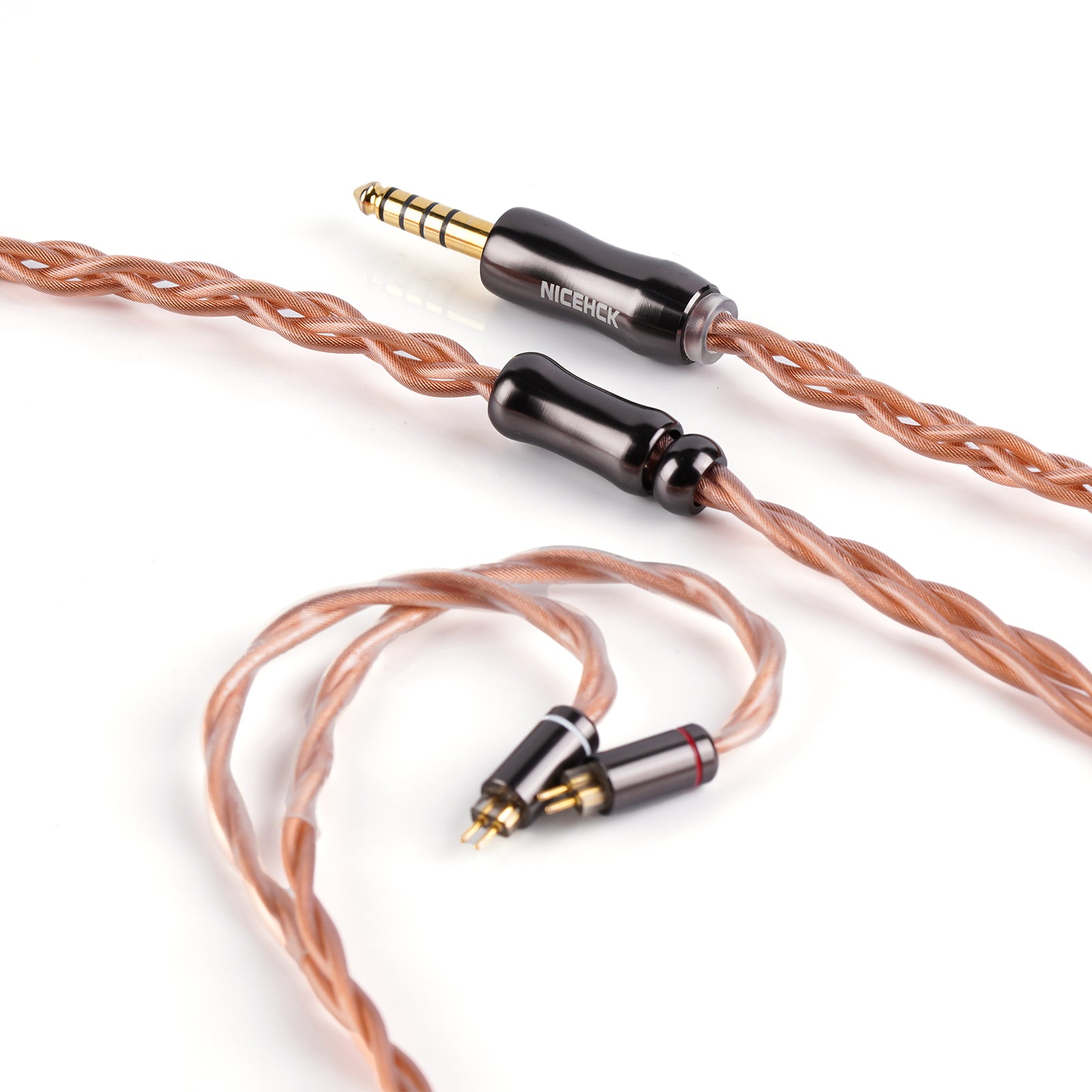 NICEHCK Fall 18.6AWG IEMケーブル 金メッキ2Pin OFC HiFiイヤホン