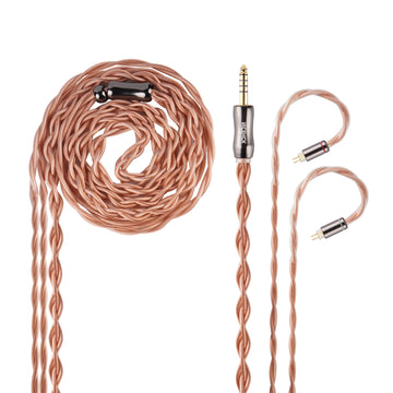 NICEHCK Fall 18.6AWG IEM Cable, Gold-Plated 2Pin OFC HiFi Earphone Upgrade Cable with 4.4mm/3.5mm OFC Plug Audiophile IEM Cord