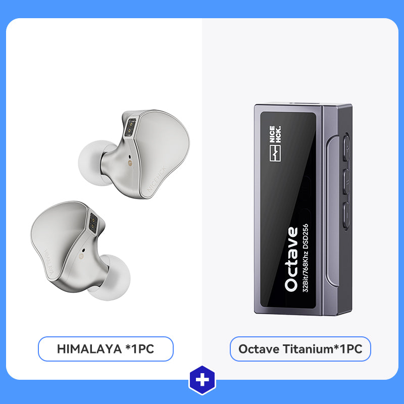 NICEHCK Himalaya Flagship 8-Driver Hybrid IEM + Octave ES9039Q2M Portable DAC – Ultimate HiFi Audiophile Bundle