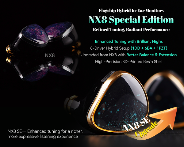NICEHCK NX8 SE NX8 Special Edition IEMs – 8 Driver Hybrid HiFi In Ear Earphones with 2-in-1 Cable, Detachable Nozzles & Constellation Faceplate
