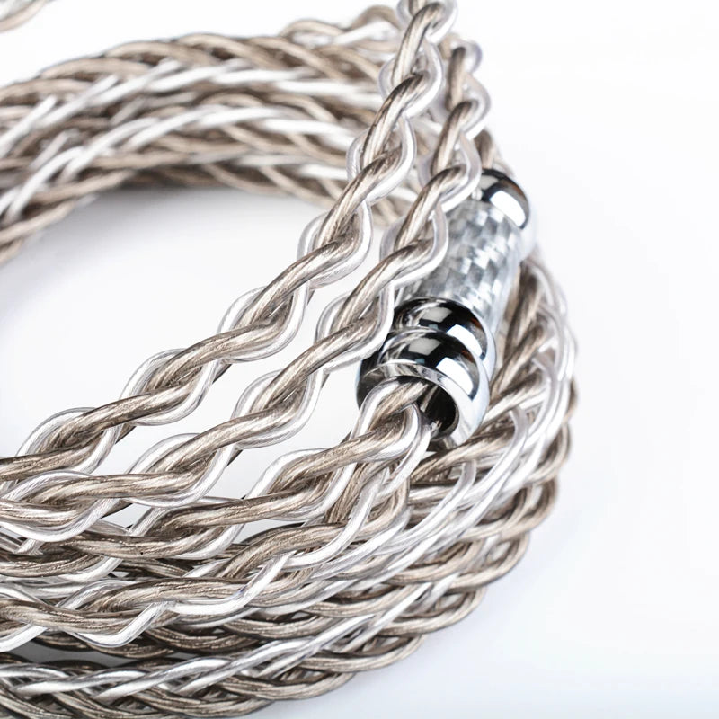 NiceHCK SilverCat IEM 케이블 인이어 이어폰 선 8 코어 은도금 합금 업그레이드 케이블 3.5/2.5/4.4mm MMCX/0.78mm 2핀 SE846 SE846 Yume2 Winter용;for KZ ZSN/ZSN PRO /EDX PRO/ZS10 PRO용