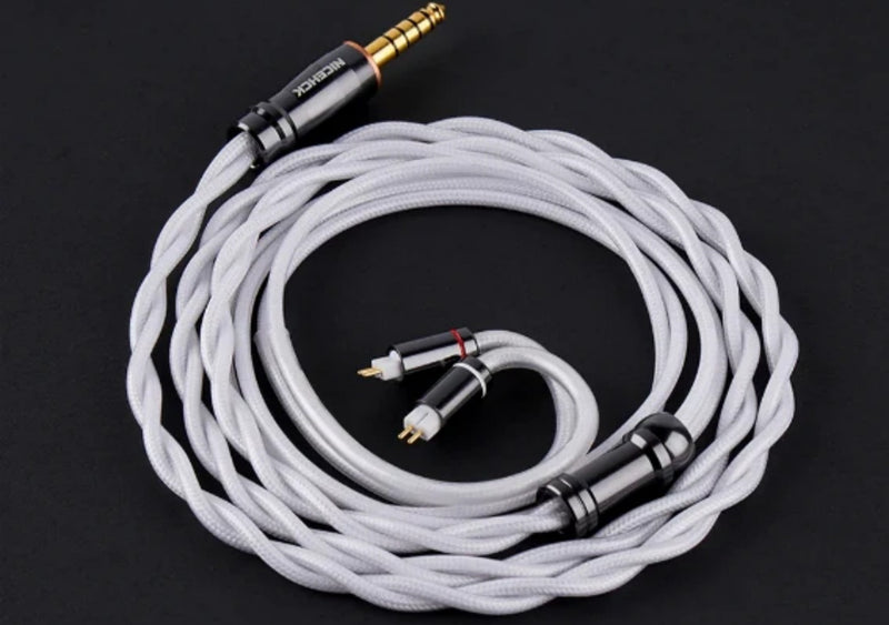 NICEHCK NICEHCK SnowWings Premium IEM Cable – Gold-Plated Conductors, Dual-Layer Coating, White Connector Option Showcase