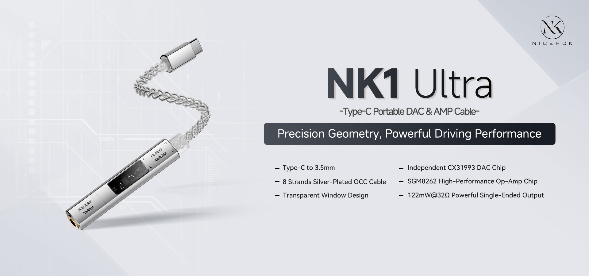 NICEHCK NK1 Ultra Type-C portable DAC and AMP cable