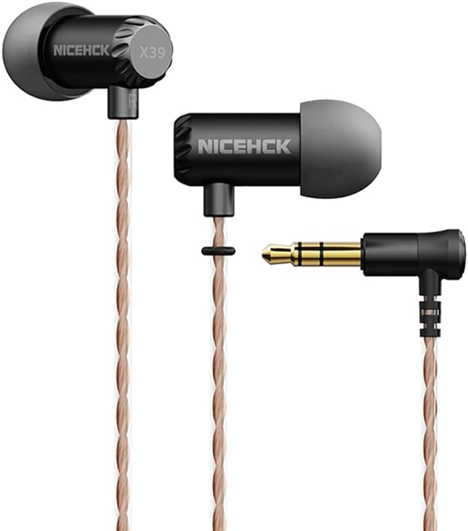 NICEHCK X39 1 6mm 다이나믹 인이어 이어폰, 1DD 티타늄 코팅 다이어프램, 3.5mm 플러그, 미니 하우징 및 수면 이어폰, 금속 하우징, 뛰어난 차음성, HIFI 순수 은도금 구리선 포함
