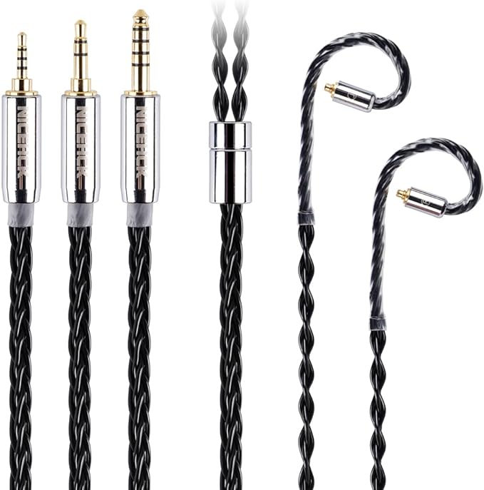 NICEHCK BlackCat Ultra HiFi Earphone Re-Cable, 8 Cores, Zinc Copper Al